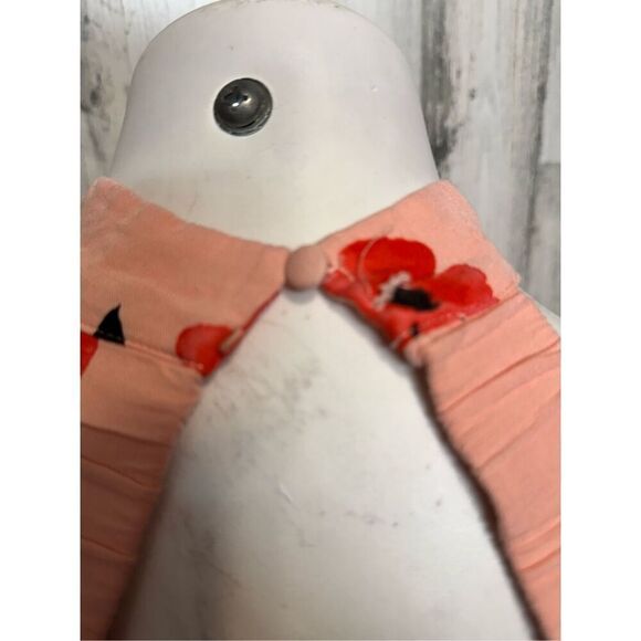 ZARA Pink Floral Linen Blend Backless Halter Crop Top Size Medium - Picture 4 of 6